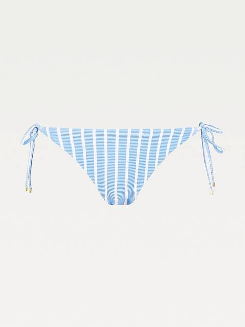 Tommy Hilfiger Stripe Side Tie Bikini Bottoms Ženske Kopalke Bela | TH254VMT