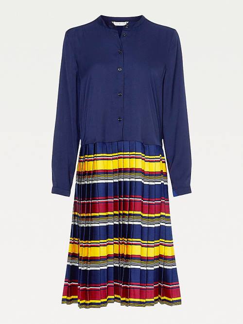 Tommy Hilfiger Stripe Skirt Shirt Ženske Obleke Rumena | TH578FCR