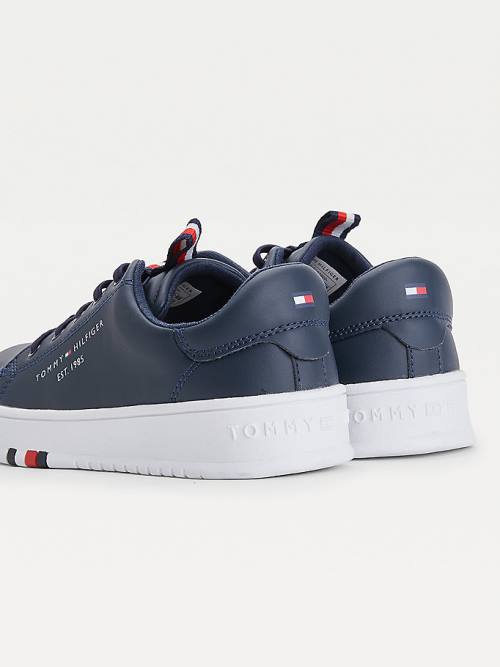 Tommy Hilfiger Stripe Webbing Low-Top Fantje Superge Modra | TH390NDC