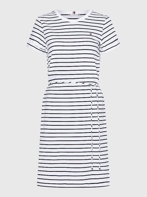 Tommy Hilfiger Stripe Ženske Obleke Bela | TH057VGD