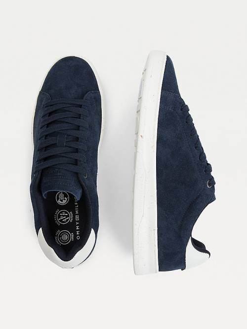 Tommy Hilfiger Suede Cupsole Moški Superge Modra | TH718PBC