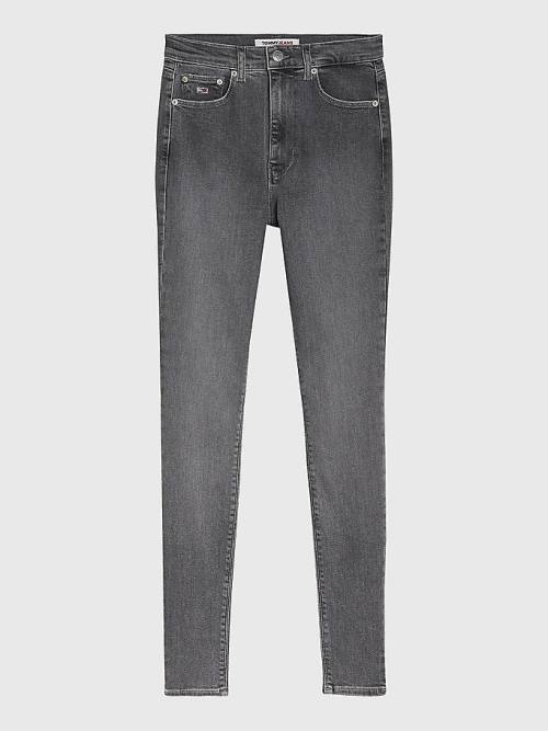 Tommy Hilfiger Sylvia High Rise Super Skinny Black Ženske Kavbojke Denim | TH162PZV