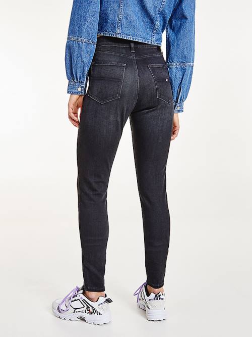 Tommy Hilfiger Sylvia High Rise Super Skinny Black Ženske Kavbojke Denim | TH607TIV