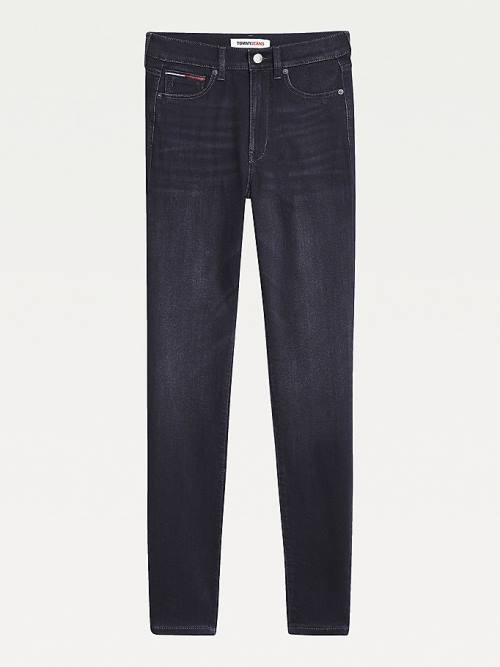 Tommy Hilfiger Sylvia High Rise Super Skinny Black Ženske Kavbojke Denim | TH607TIV