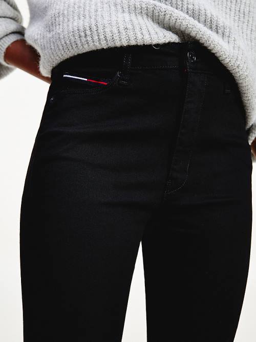 Tommy Hilfiger Sylvia High Rise Super Skinny Black Ženske Kavbojke Denim | TH963OGW