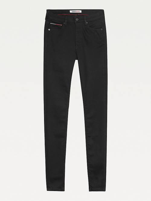 Tommy Hilfiger Sylvia High Rise Super Skinny Black Ženske Kavbojke Denim | TH963OGW