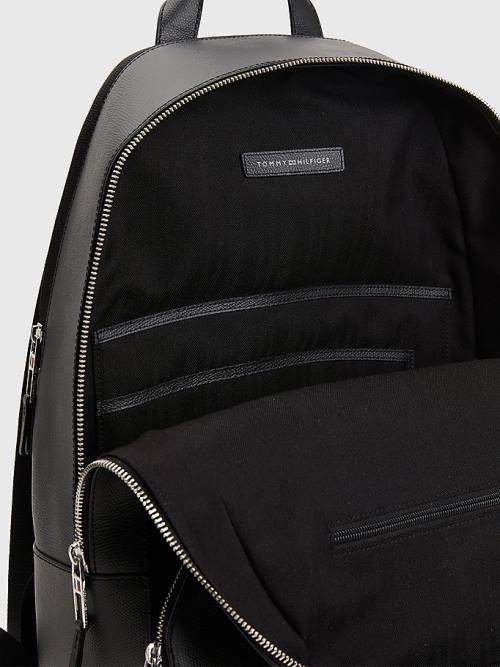 Tommy Hilfiger TH Business Leather Backpack Moški Torbice Črna | TH372HFS