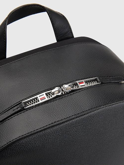 Tommy Hilfiger TH Business Leather Backpack Moški Torbice Črna | TH372HFS