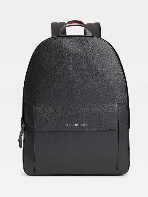 Tommy Hilfiger TH Business Leather Backpack Moški Torbice Črna | TH759PMS