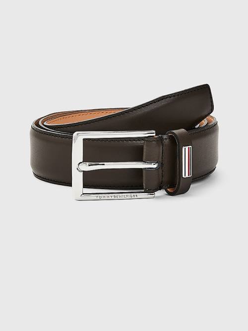 Tommy Hilfiger TH Business Leather Moški Pas Za Hlače Rjav | TH136HFG