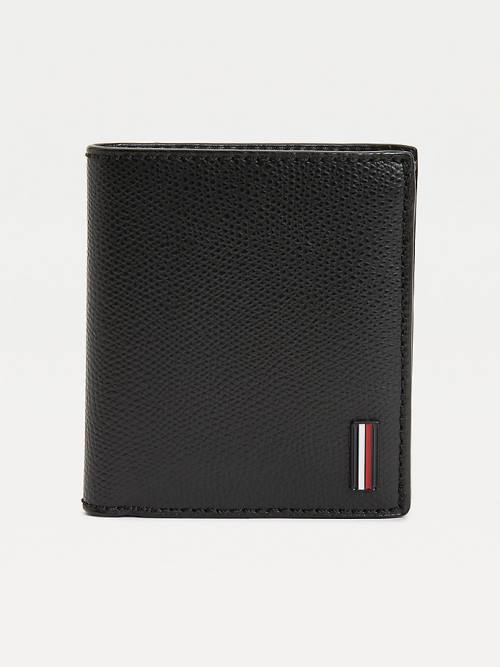 Tommy Hilfiger TH Business Leather Trifold Moški Denarnice Črna | TH917JHP