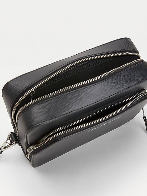 Tommy Hilfiger TH Business Leather Washbag Moški Torbice Črna | TH038PNG