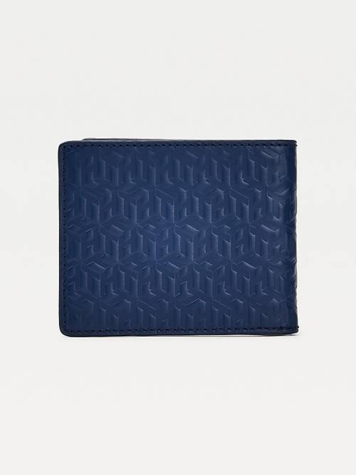 Tommy Hilfiger TH Business Monogram Small Card Moški Denarnice Modra | TH302NLY