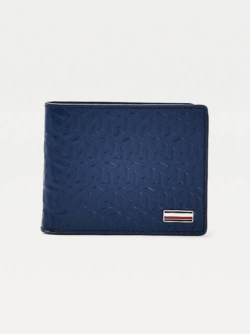 Tommy Hilfiger TH Business Monogram Small Card Moški Denarnice Modra | TH302NLY