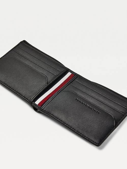 Tommy Hilfiger TH Business Small Leather Card Moški Denarnice Črna | TH403VPX