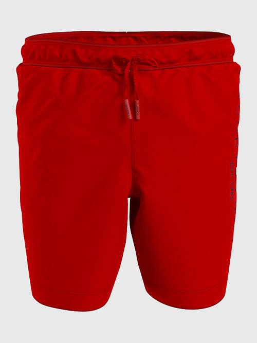 Tommy Hilfiger TH Established Drawstring Mid Length Shorts Fantje Kopalke Rdeča | TH342JTC