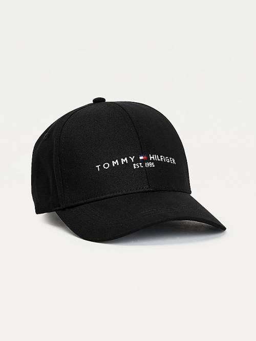 Tommy Hilfiger TH Established Organic Cotton Cap Moški Kapa Črna | TH728BRZ