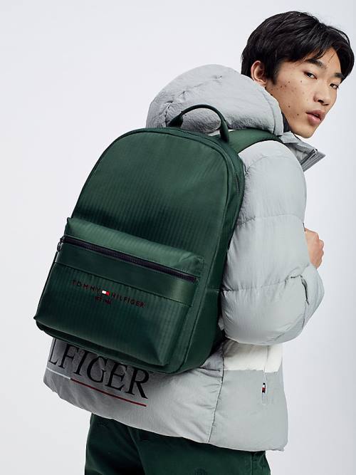 Tommy Hilfiger TH Established Recycled Polyester Backpack Moški Torbice Zelena | TH298EHJ