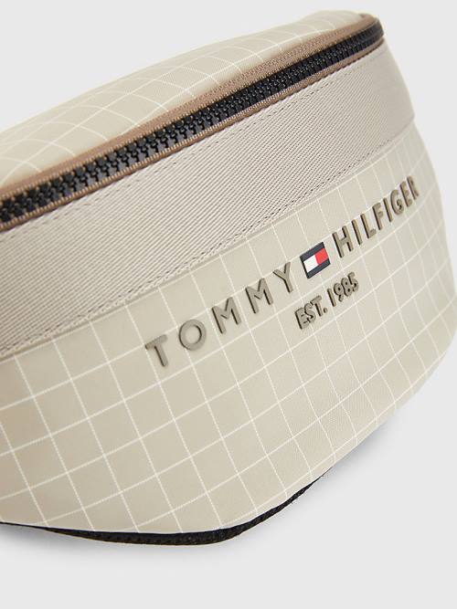 Tommy Hilfiger TH Established Square Print Crossbody Moški Torbice Bež | TH367PBM