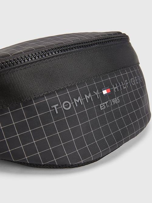 Tommy Hilfiger TH Established Square Print Crossbody Moški Torbice Črna | TH548EYJ