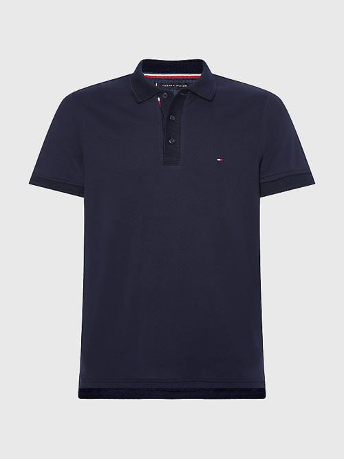 Tommy Hilfiger TH Flex Bubble Weave Slim Moški Polo Majica Modra | TH134VXO