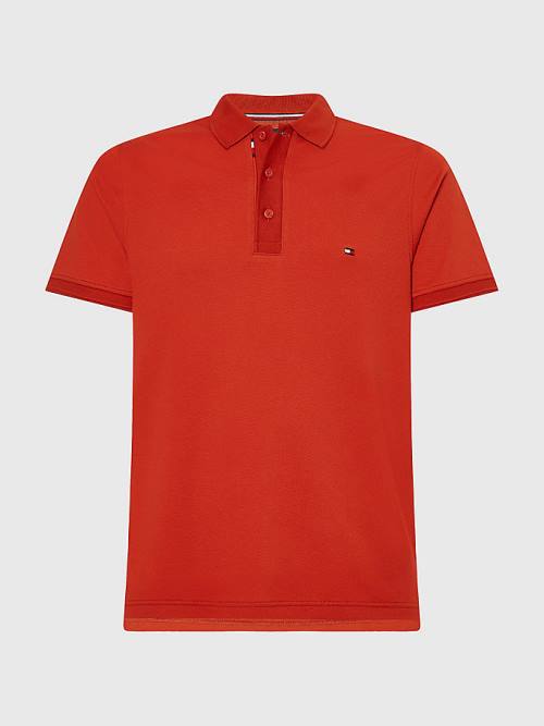 Tommy Hilfiger TH Flex Bubble Weave Slim Moški Polo Majica Rdeča | TH405FUI