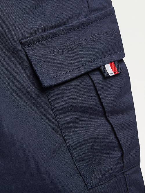 Tommy Hilfiger TH Flex Pull-On Cargo Fantje Hlače Modra | TH927HYW