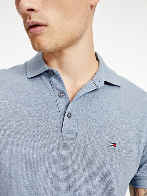 Tommy Hilfiger TH Flex Slim Fit Moški Polo Majica Modra | TH082NKU