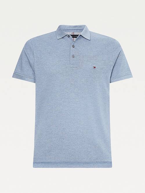 Tommy Hilfiger TH Flex Slim Fit Moški Polo Majica Modra | TH082NKU