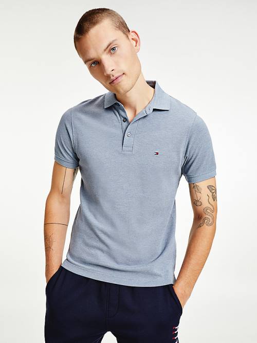 Tommy Hilfiger TH Flex Slim Fit Moški Polo Majica Modra | TH082NKU