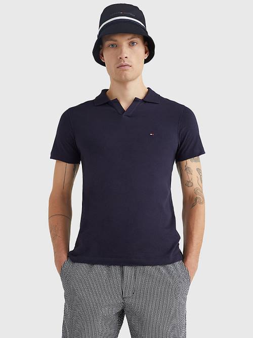 Tommy Hilfiger TH Flex Slim Fit Moški Polo Majica Modra | TH270IAH