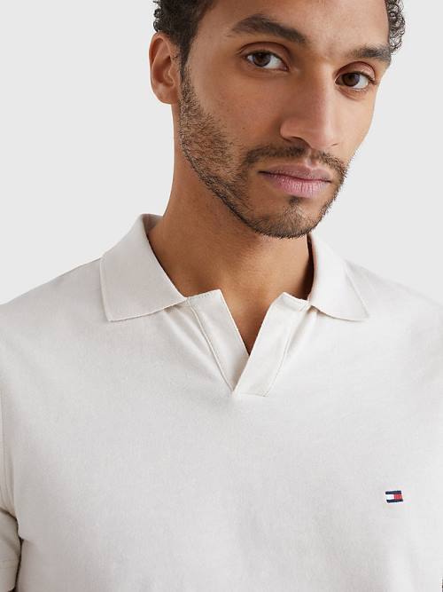 Tommy Hilfiger TH Flex Slim Fit Moški Polo Majica Bež | TH278UFZ