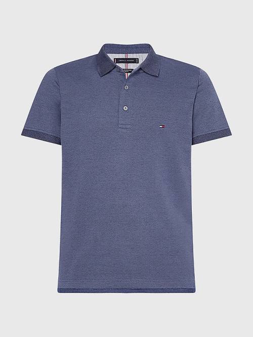 Tommy Hilfiger TH Flex Slim Fit Moški Polo Majica Modra | TH491OZL