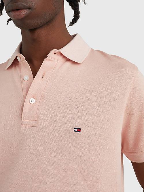 Tommy Hilfiger TH Flex Slim Fit Moški Polo Majica Roza | TH970YLJ