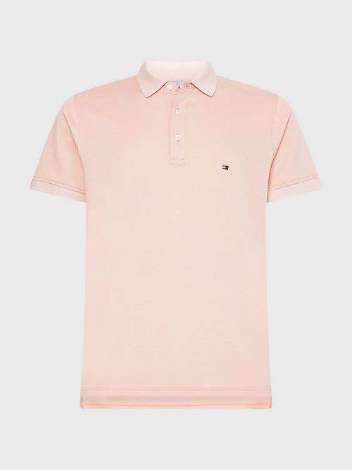 Tommy Hilfiger TH Flex Slim Fit Moški Polo Majica Roza | TH970YLJ