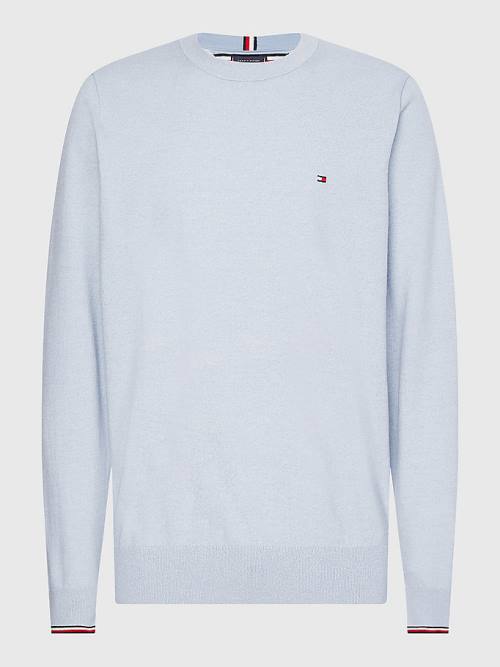 Tommy Hilfiger TH Flex Tipped Cuffs Jumper Moški Puloverji Modra | TH720TVS