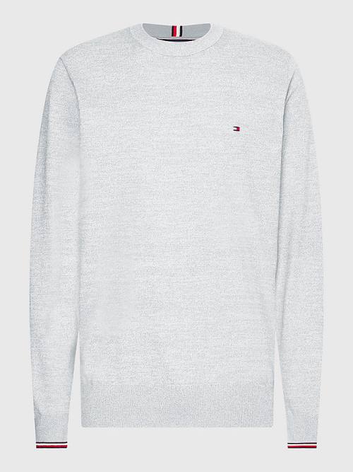 Tommy Hilfiger TH Flex Tipped Cuffs Jumper Moški Puloverji Siva | TH860ZPT