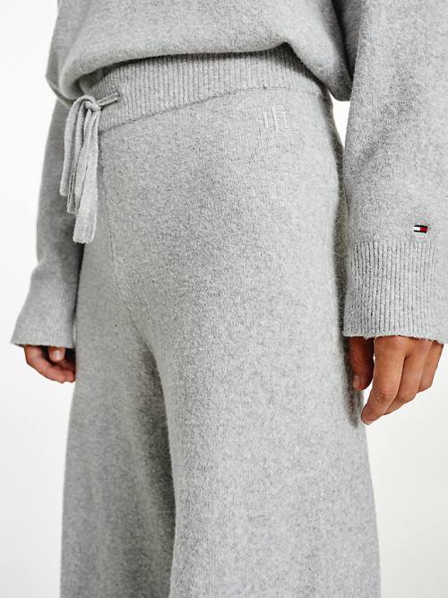 Tommy Hilfiger TH Flex Wide Leg Ženske Hlače Siva | TH415ARI