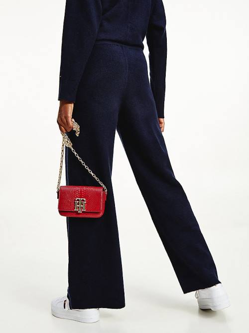 Tommy Hilfiger TH Flex Wide Leg Ženske Hlače Modra | TH597JND