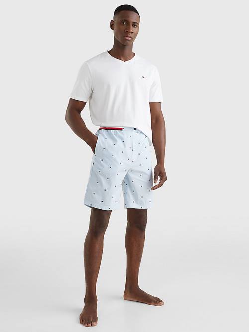 Tommy Hilfiger TH Modern Ithaca Stripe Shorts Moški Pižama Modra | TH741CJY