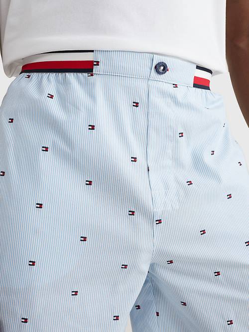 Tommy Hilfiger TH Modern Ithaca Stripe Shorts Moški Pižama Modra | TH741CJY