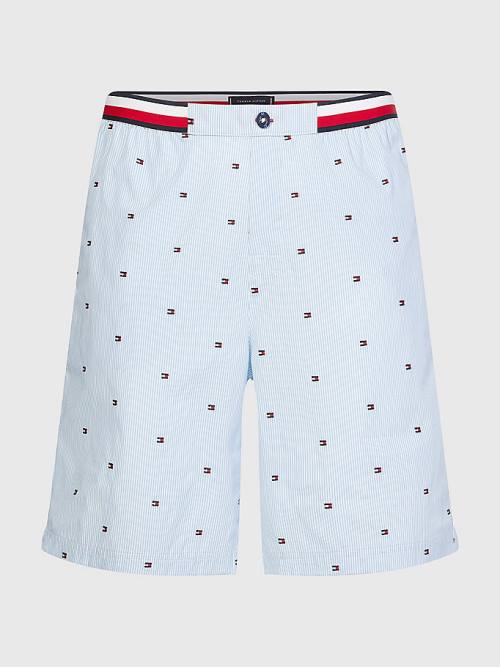 Tommy Hilfiger TH Modern Ithaca Stripe Shorts Moški Pižama Modra | TH741CJY