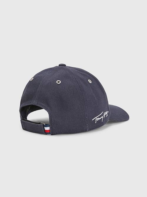 Tommy Hilfiger TH Modern Signature Embroidery Cap Moški Kapa Modra | TH536AIN