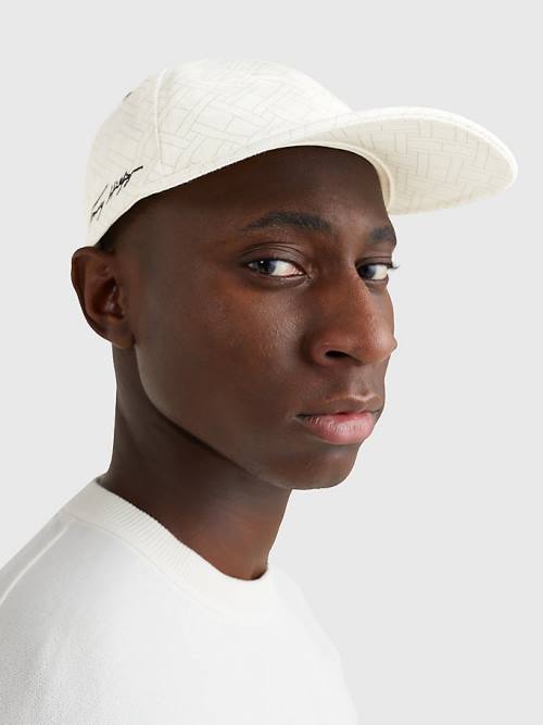 Tommy Hilfiger TH Modern Signature Embroidery Cap Moški Kapa Bela | TH728SNL