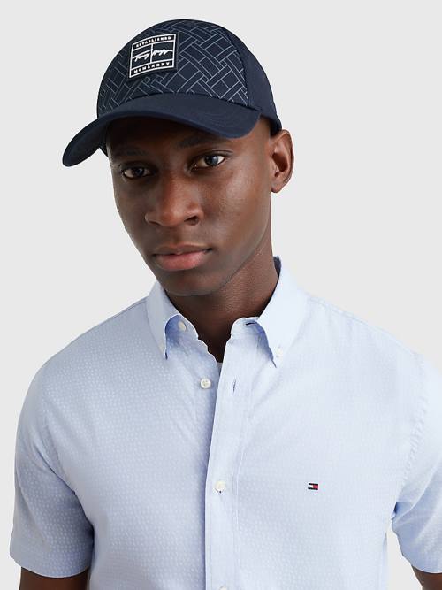 Tommy Hilfiger TH Modern Signature Patch Cap Moški Kapa Modra | TH674ZXG