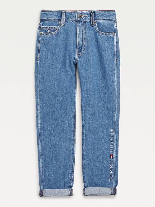 Tommy Hilfiger TH Modern Straight Logo Fantje Kavbojke Denim | TH618NWT