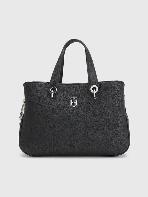 Tommy Hilfiger TH Monogram Medium Satchel Ženske Torbice Črna | TH275RLT