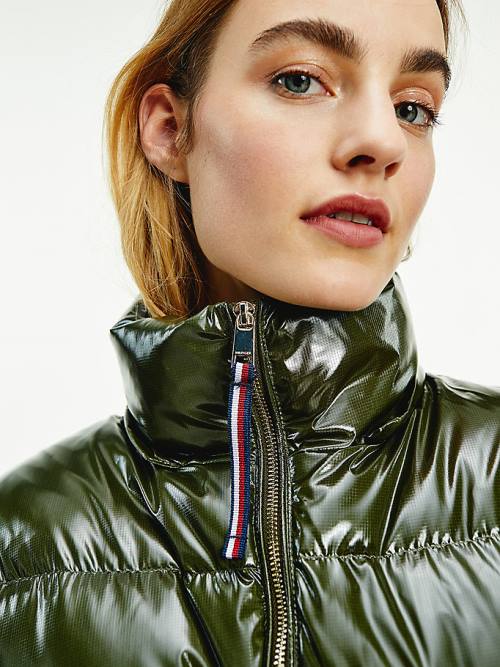 Tommy Hilfiger TH Protect Glossy Down-Filled Puffer Ženske Jakne Rjav | TH395EKD