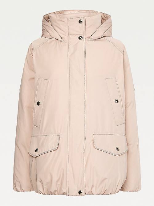 Tommy Hilfiger TH Protect Hooded Down Puffer Ženske Jakne Bež | TH674ULX