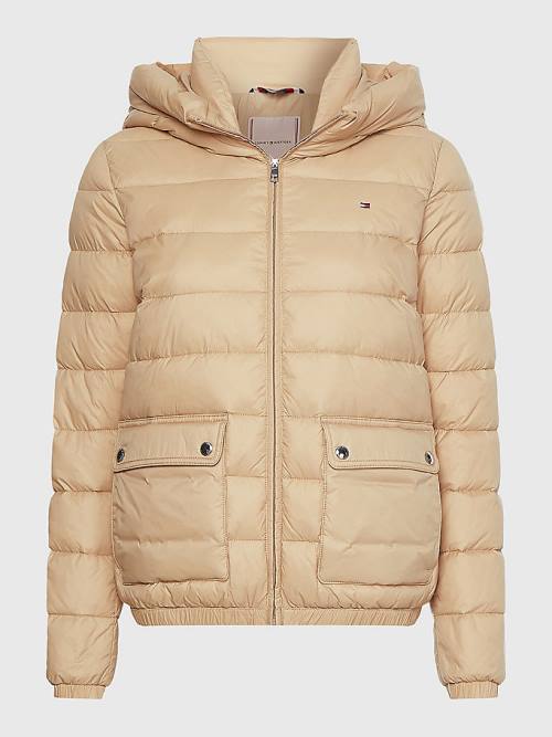 Tommy Hilfiger TH Protect Hooded Padded Ženske Jakne Bež | TH450UXH